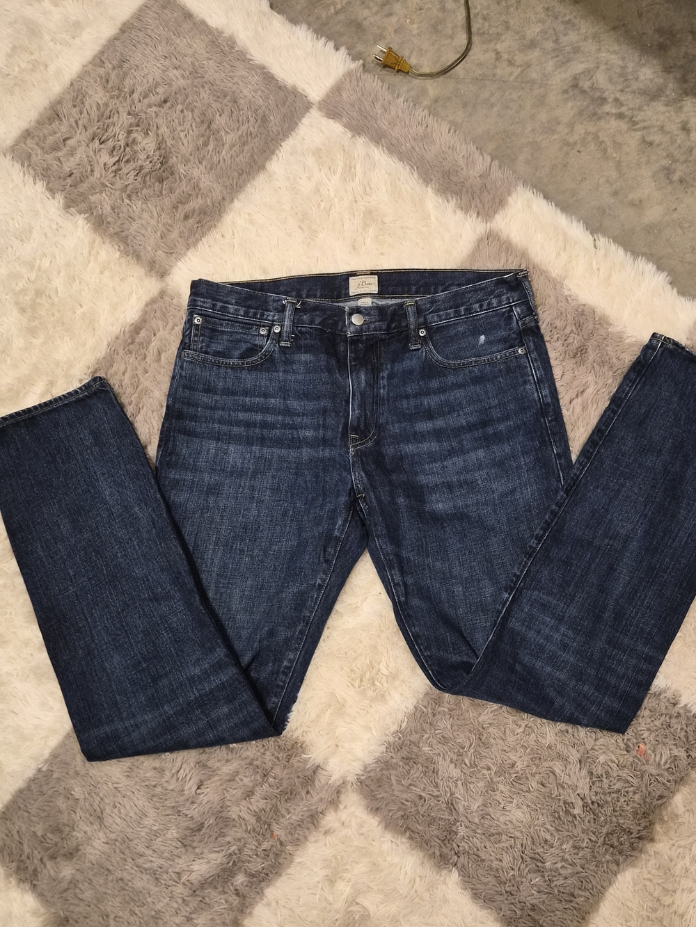J Crew 770 Men's Dark Indigo Rigid Cotton Straight Taper Denim Jeans Size 34x34